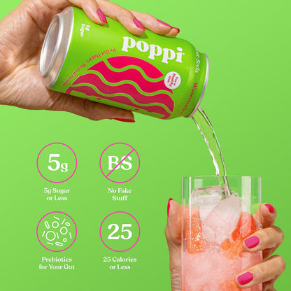 POPPI Sparkling Prebiotic Soda, Beverages w/Apple Cider Vinegar, Seltzer Water & Juice poppiBuy Supplements Australia