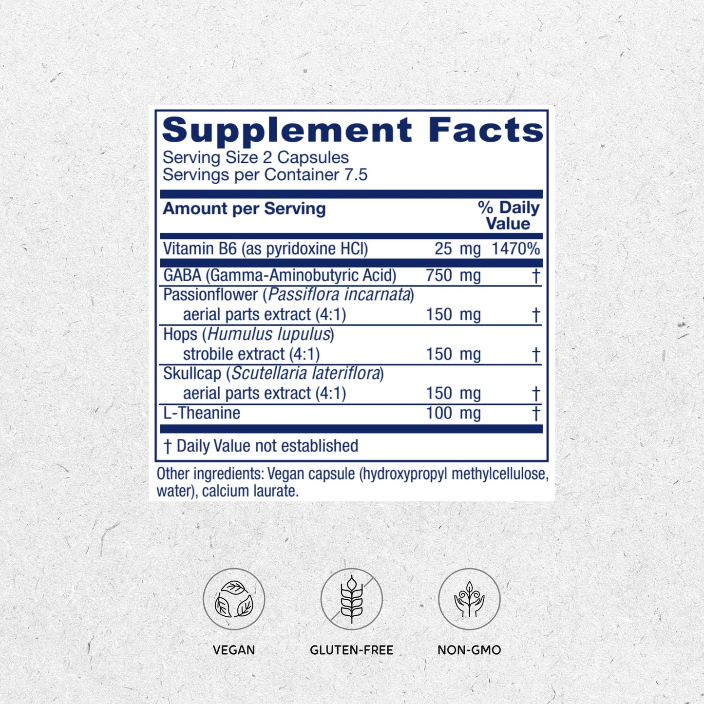 Vitanica GABA Ease - Relaxation Support Supplement with L-Theanine, GABA, & Vitamin B6 - Nervous System Support with Skullcap- Calm Support with Hops & Passion Flower - Vegan, Travel Size -15 Capsules VitanicaBuy Supplements Australia