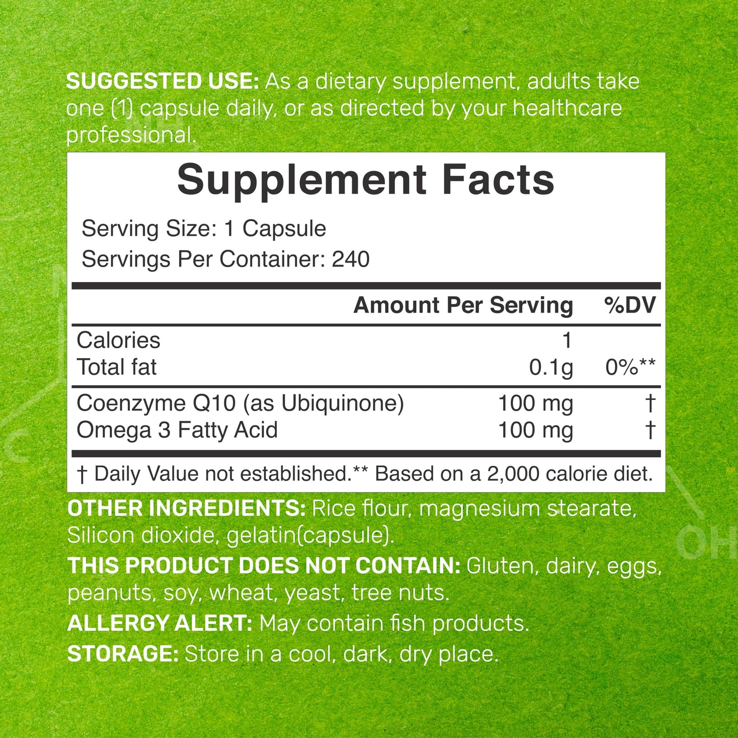 CoQ10 100mg, 240 Capsules – with Omega 3 Fatty Acid 100mg – Bioavailable Coenzyme DEAL SUPPLEMENTBuy Supplements Australia