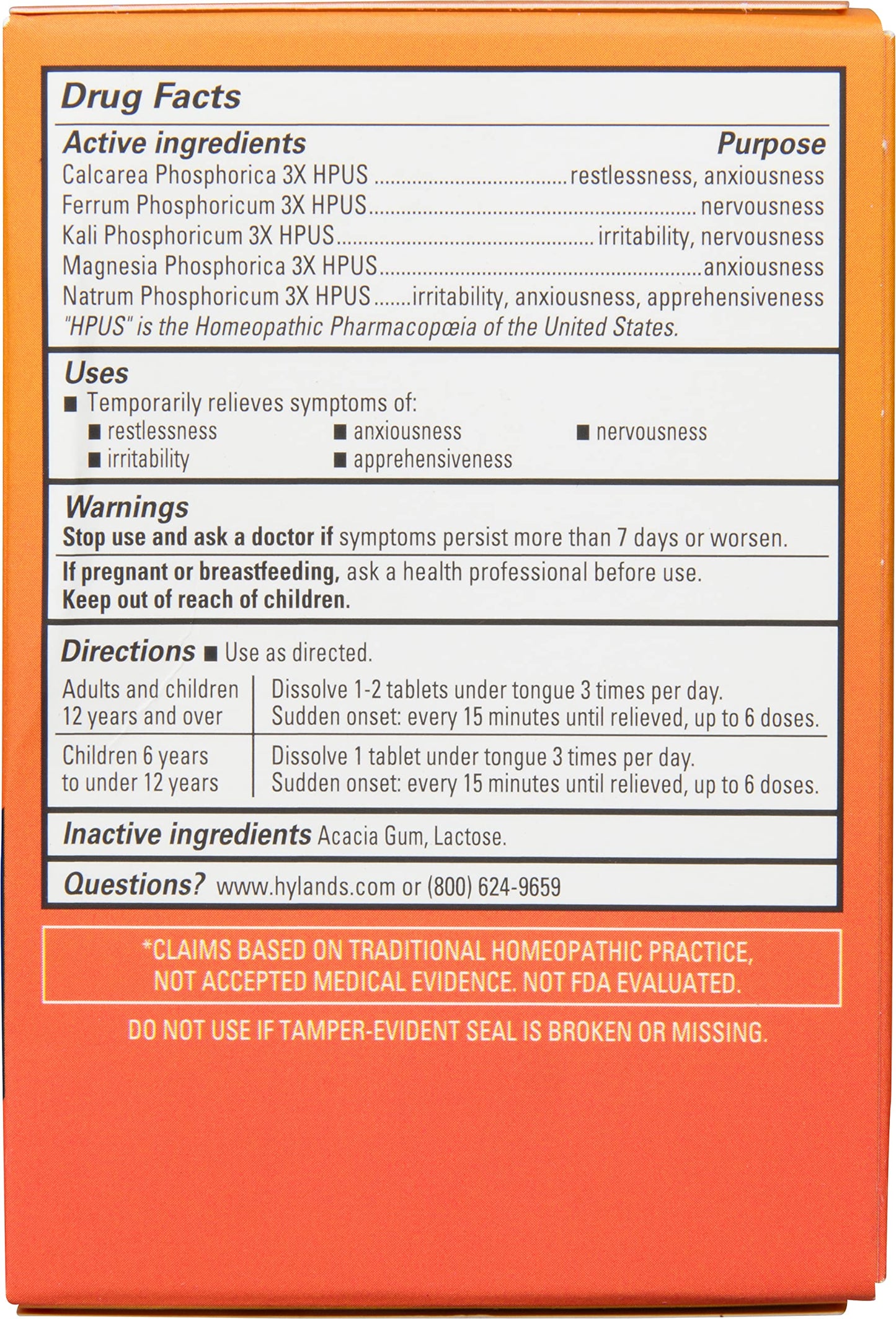 Hyland's Nerve Tonic Stress Relief Tablets, Natural Relief of Restlessness, Nervousness Hyland'sBuy Supplements Australia