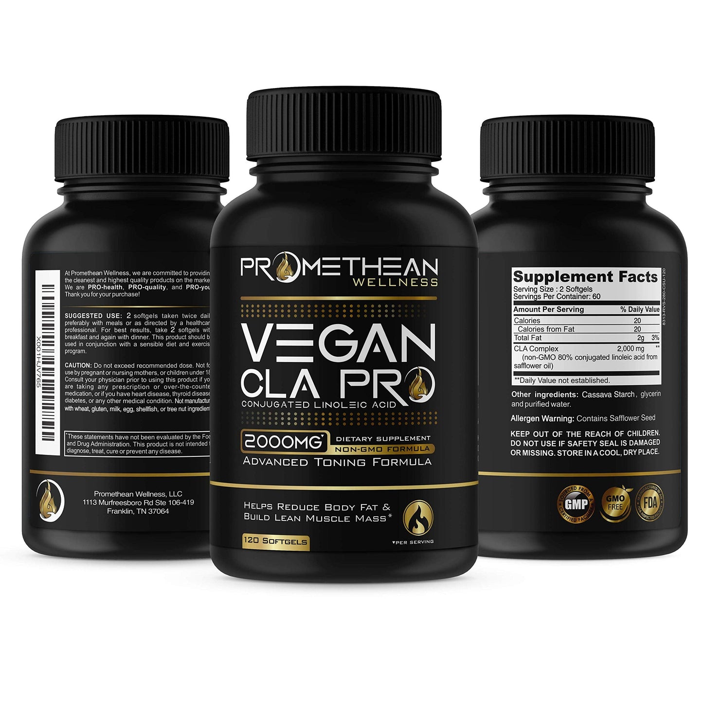 Vegan CLA Pro 2000 mg Pure Premium CLA Safflower Oil Conjugated Linoleic Acid Best Promethean WellnessBuy Supplements Australia