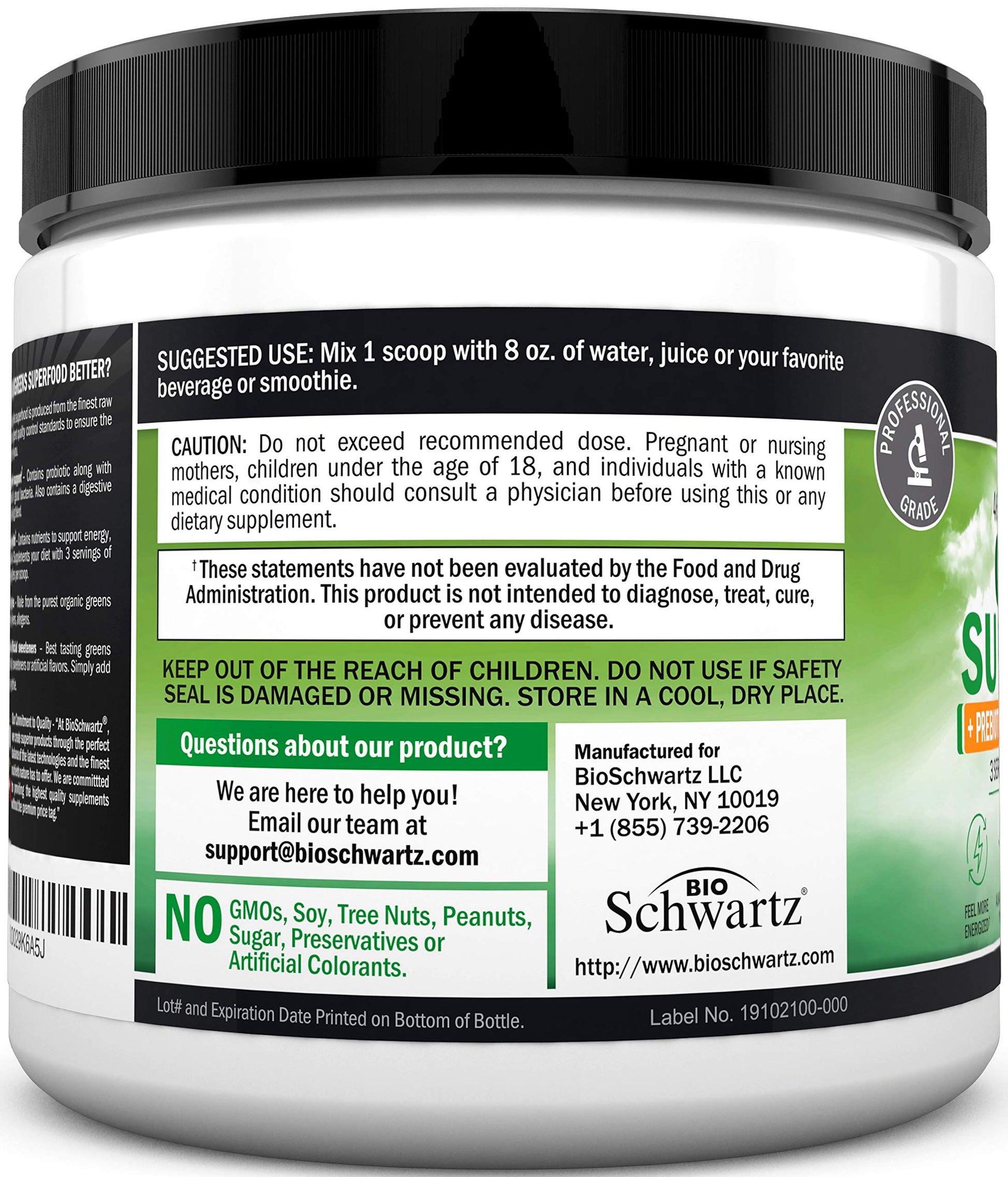 Super Greens Powder Superfood - Greens Powder with Probiotics Prebiotics Digestive BioSchwartzBuy Supplements Australia