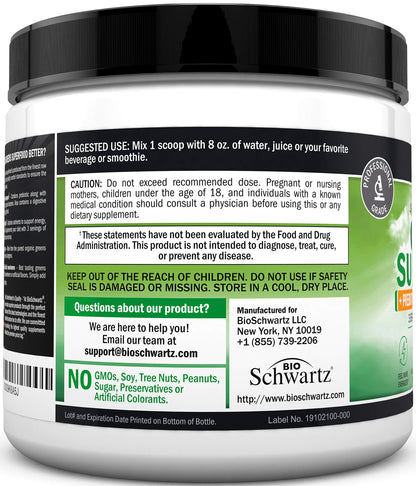 Super Greens Powder Superfood - Greens Powder with Probiotics Prebiotics Digestive BioSchwartzBuy Supplements Australia