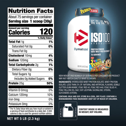 Dymatize ISO100 Hydrolyzed Protein Powder, 100% Whey Isolate, 25g of Protein, 5.5g DymatizeBuy Supplements Australia