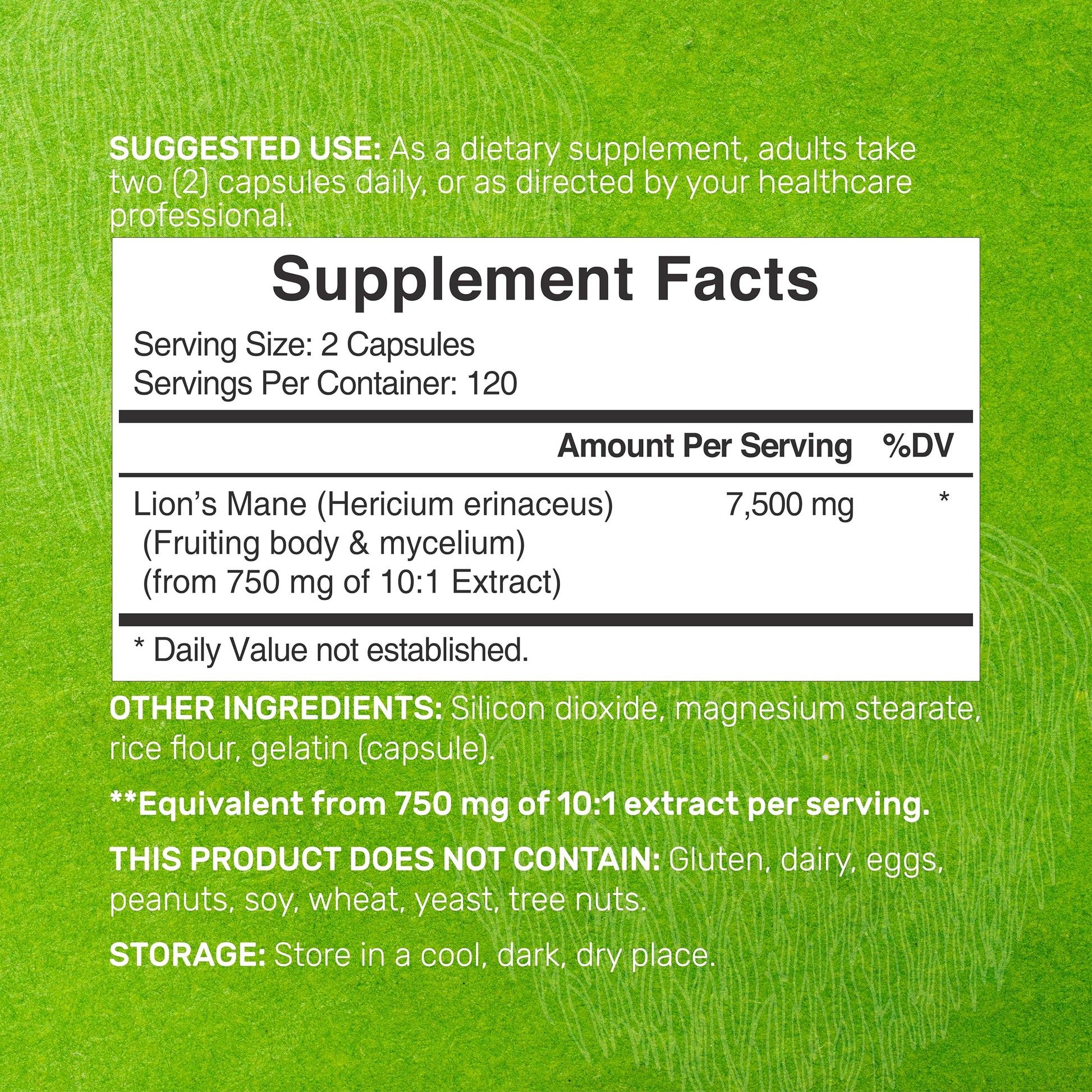 Lions Mane Mushroom Supplement, 7,500mg Per Serving, 240 Capsules – Active Fruiting DEAL SUPPLEMENTBuy Supplements Australia