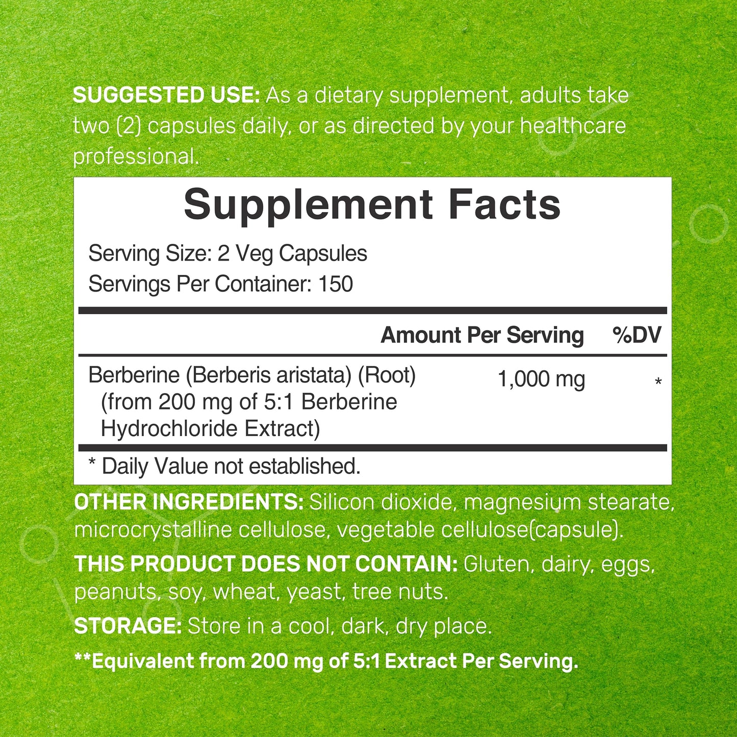 Berberine Supplement, 1,000mg Per Serving, 300 Veggie Capsules – 97% Pure Berberine DEAL SUPPLEMENTBuy Supplements Australia