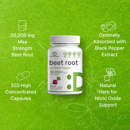 Beet Root Capsules 30000mg Per Serving, 360 Count, with Black Pepper Extract – Enhanced DEAL SUPPLEMENTBuy Supplements Australia