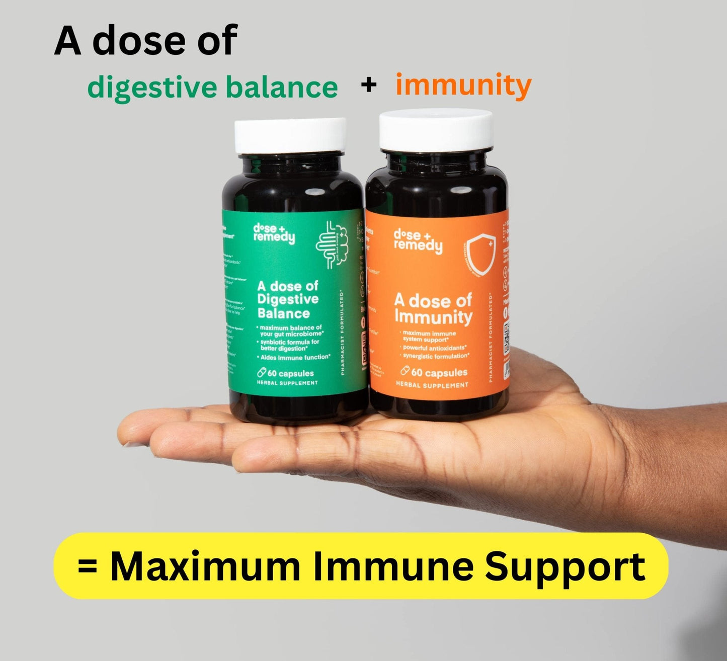 A dose of Digestive Balance-Gut Health Supplement-USDA-Kombucha, 7 Probiotic Strains and Prebiotics for Microbiome-Digestive Enzymes for Digestion - Maple Wellness Supplements