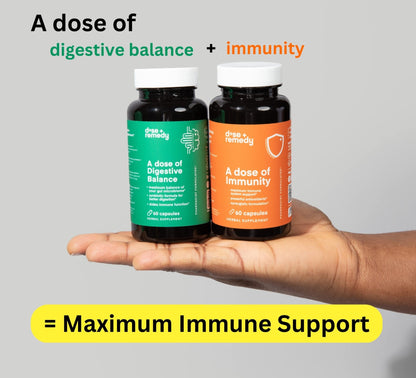 A dose of Digestive Balance-Gut Health Supplement-USDA-Kombucha, 7 Probiotic Strains and Prebiotics for Microbiome-Digestive Enzymes for Digestion - Maple Wellness Supplements