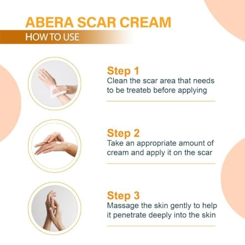 ABERA Scar Removal Cream for Women and Men - Rapid Repair of New Old Scars, Spots, Burns All Natural Treatment with Vitamin E, Alanine, Collagen (1 Box + 3 Eye Patch) - Maple Wellness Supplements