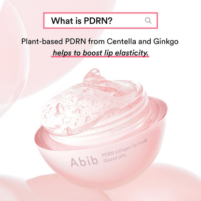 Abib PDRN Collagen Lip Mask Glazed Jelly 0.38 fl oz | Korean Lip Butter Balm Overnight Sleeping Mask Hydrating Care Moisturizer Treatment for Flakey, Dry Lips - Maple Wellness Supplements