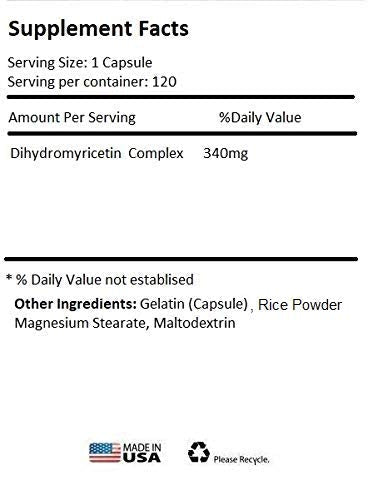 Absonutrix Dihydromyricetin - 520 mg, 120 Servings, Made in USA, Quick Absorption, Quality Potent Ingredients, Third-Party Tested, Non-GMO, GMP Certified, Cruelty Free Products - Maple Wellness Supplements