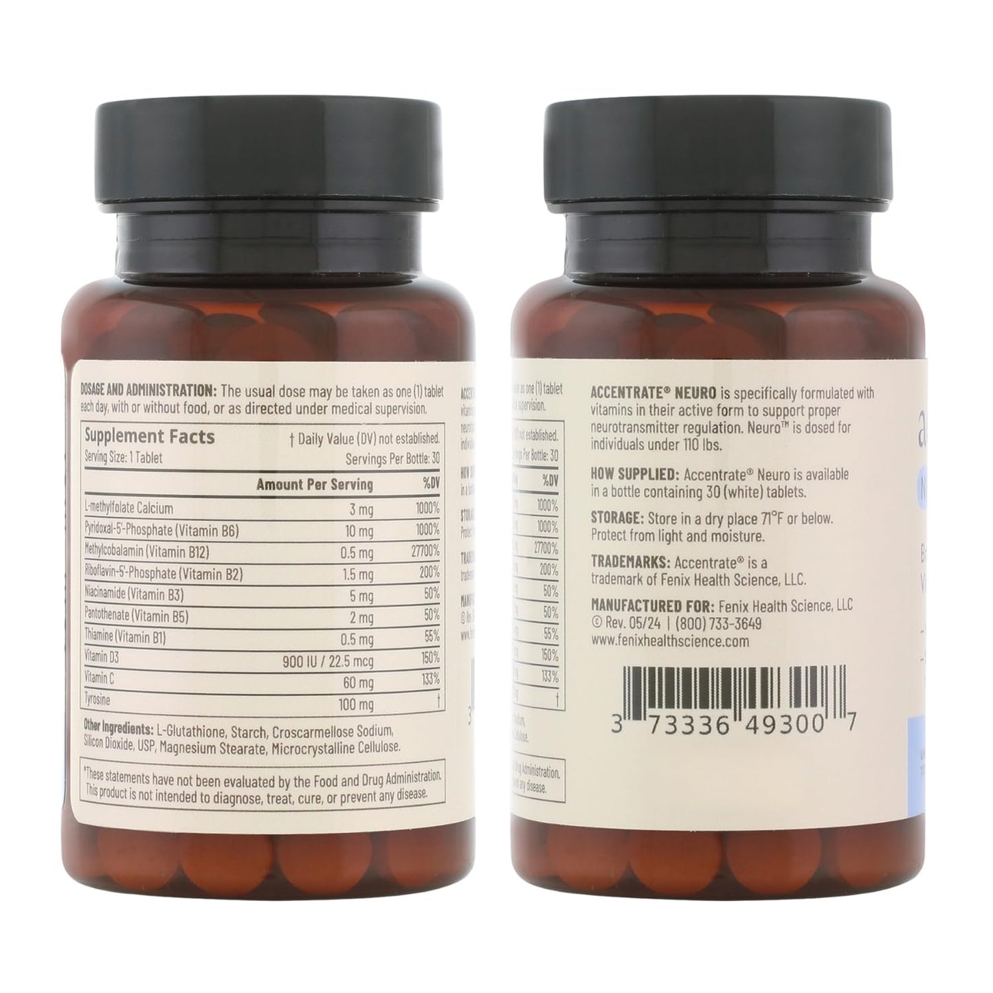 Accentrate Brain Supplement for Focus, Attention, Mood | Complete Vitamin B Complex | Brain Health | Methylated Multivitamin w/L-Methylfolate (5-MTHF), Cofactors Methyl-B12 & P5P | MTHFR Supplement - Maple Wellness Supplements