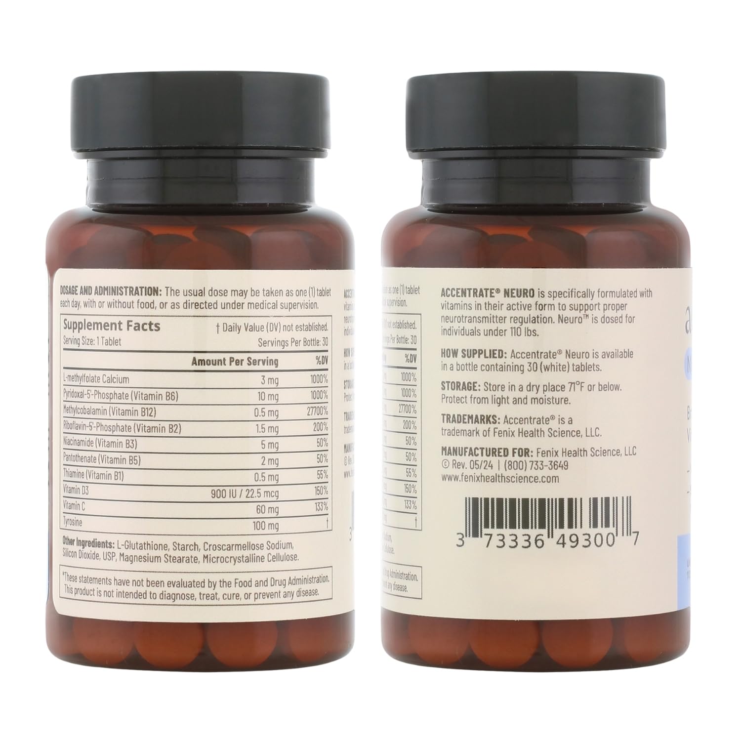 Accentrate Brain Supplement for Focus, Attention, Mood | Complete Vitamin B Complex | Brain Health | Methylated Multivitamin w/L-Methylfolate (5-MTHF), Cofactors Methyl-B12 & P5P | MTHFR Supplement - Maple Wellness Supplements