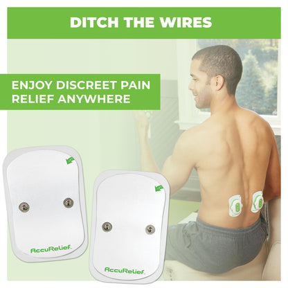 AccuRelief Wireless TENS Electrotherapy Pain Relief System Supply Kit (Packaging May Vary), Works with AccuRelief Wireless Remote Control TENS Device (ACRL-9000), 2 Pair (Pack of 1) - Maple Wellness Supplements