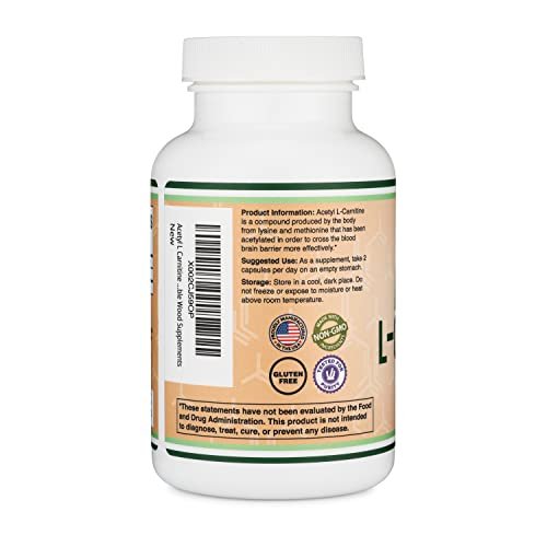 Acetyl L-Carnitine 1,000mg Per Serving, 150 Capsules (ALCAR for Brain Function Support - Maple Wellness Supplements