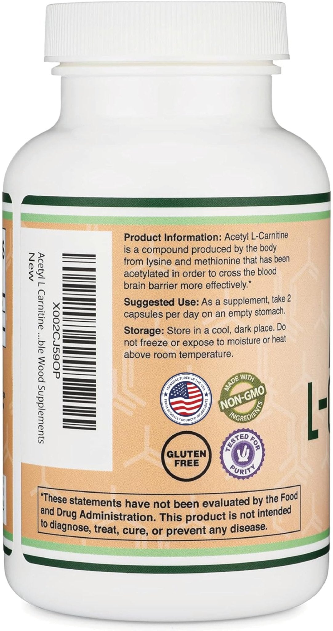 Acetyl L-Carnitine 1,000mg Per Serving, 150 Capsules (ALCAR for Brain Function Support, Memory, Attention, and Stamina) Acetyl L Carnitine That is Third Party Tested by Double Wood - Maple Wellness Supplements