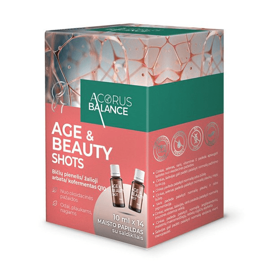 ACORUS BALANCE AGE & BEAUTY SHOTS, oral solution in a bottle, 10 ml, 14 pcs. - Maple Wellness Supplements