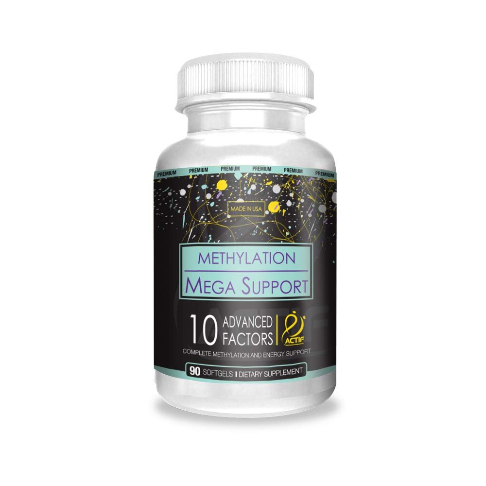 ACTIF Methylation Mega Support with 10 Advanced Factors and Organic Folate – 100% Natural, Non-GMO, 90 Count - Maple Wellness Supplements