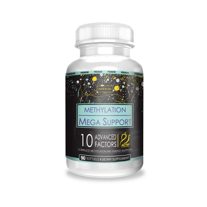 ACTIF Methylation Mega Support with 10 Advanced Factors and Organic Folate – 100% Natural, Non-GMO, 90 Count - Maple Wellness Supplements