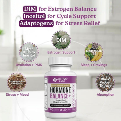 Activa Labs+ Hormone Balance for Women | Boost Energy, Mood, Libido and Focus | Supports Cycle&Menopause Comfort | Gluten, Soy&Lactose Free | 30 Day Supply - Maple Wellness Supplements