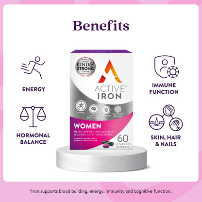 Active Iron Supplement 25mg + Multivitamin for Women – Clinically Proven to Increase Energy & Reduce Tiredness – Gentle - Maple Wellness Supplements