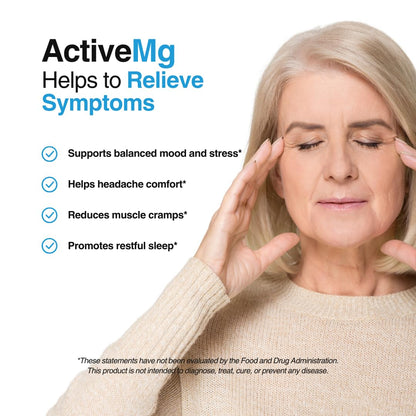 Active Mg Magnesium Supplement – 300mg Elemental Magnesium + Zinc & B Vitamins – Muscle & Nerve Support – 90 Vegan Capsules - Maple Wellness Supplements