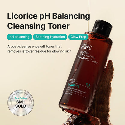 ACWELL Licorice pH 5.5 Balancing Korean Toner and Cleansing 5.07 fl.oz. - Alcohol-Free Hydrating Facial Astringent - Maple Wellness Supplements