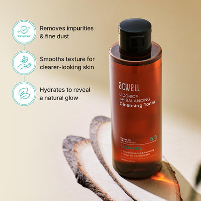 ACWELL Licorice pH 5.5 Balancing Korean Toner and Cleansing 5.07 fl.oz. - Alcohol-Free Hydrating Facial Astringent - Maple Wellness Supplements