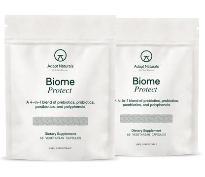 Adapt Naturals 4-in-1 Biome Protect Prebiotics, Probiotics Supplement Postbiotics & Polyphenols for Microbiome, Gut Health & Defense - Maple Wellness Supplements