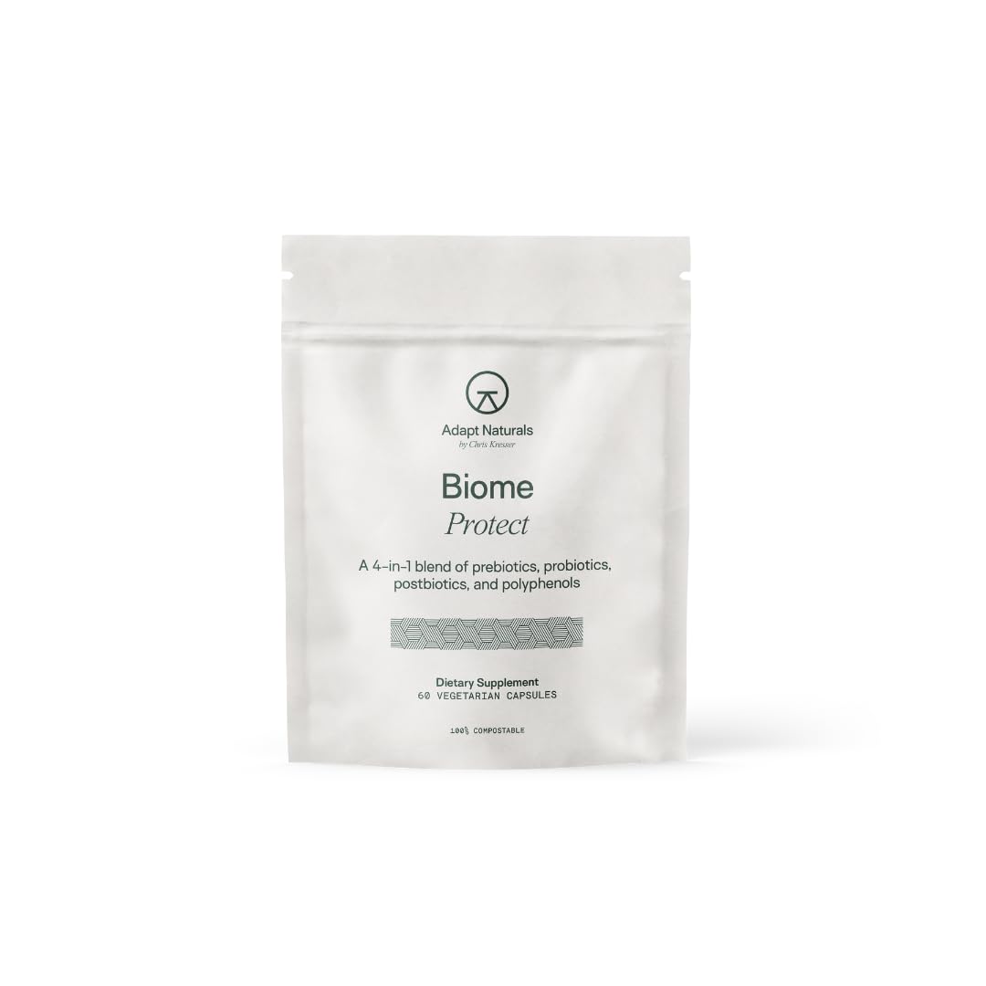 Adapt Naturals 4-in-1 Biome Protect Prebiotics, Probiotics Supplement Postbiotics & Polyphenols for Microbiome, Gut Health & Defense for Women & Men, 30 Day Supply - Maple Wellness Supplements