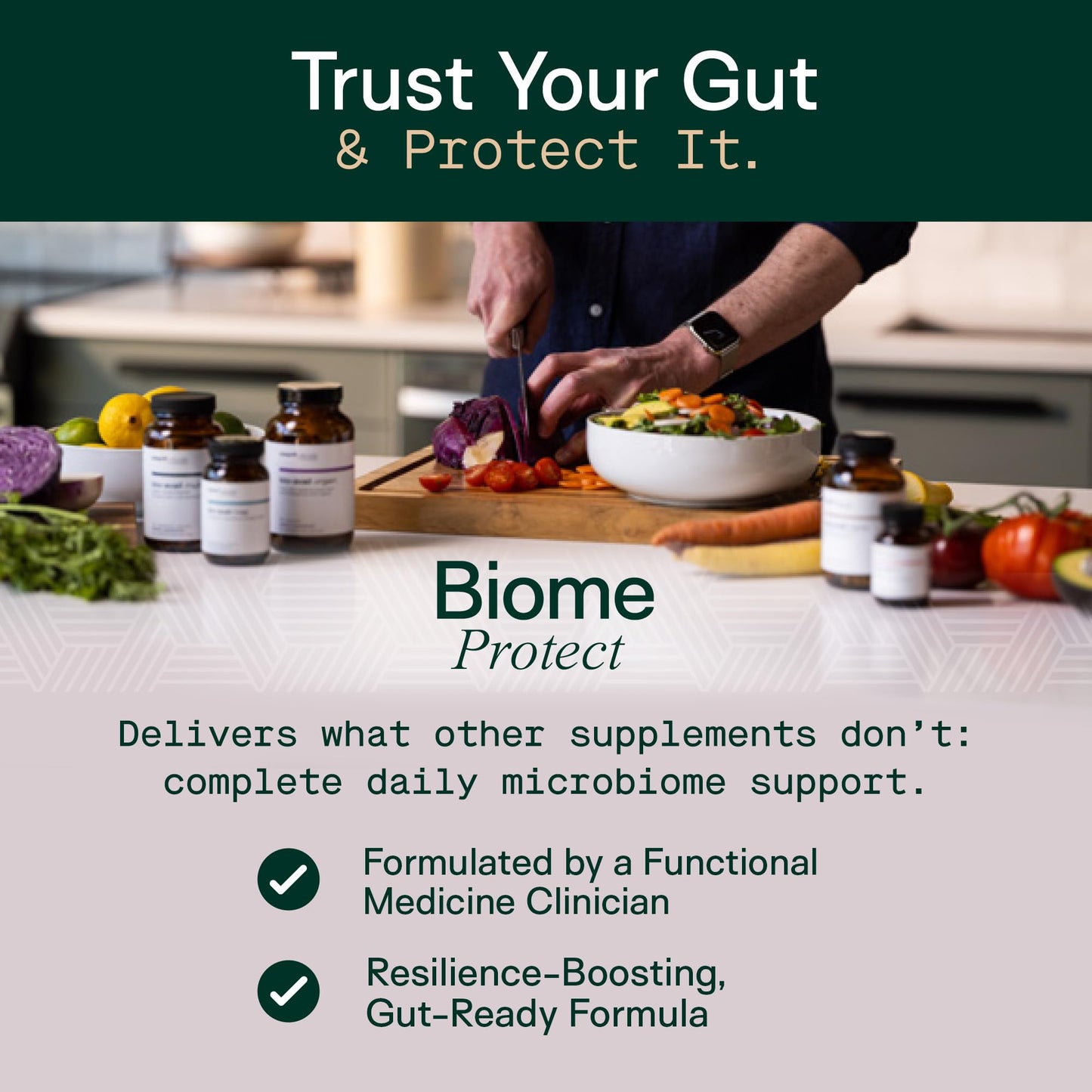 Adapt Naturals 4-in-1 Biome Protect Prebiotics, Probiotics Supplement Postbiotics & Polyphenols for Microbiome, Gut Health & Defense for Women & Men, 30 Day Supply - Maple Wellness Supplements