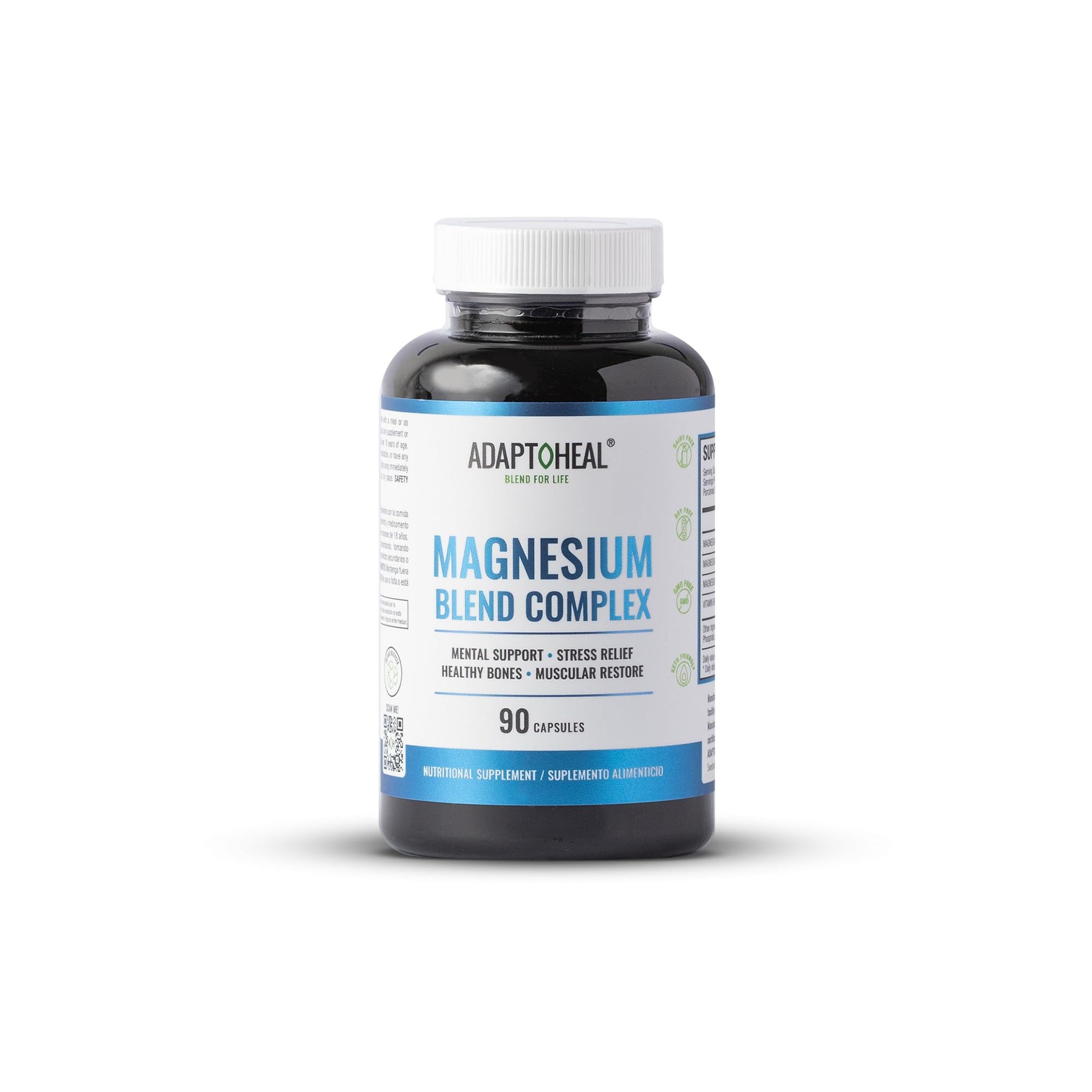ADAPTOHEAL Magnesium Complex – Glycinate, Malate & Citrate with Vitamin B6, Sleep Support, Stress Relief, Muscle Relaxation, Nervous System Support – 90 Capsules - Maple Wellness Supplements
