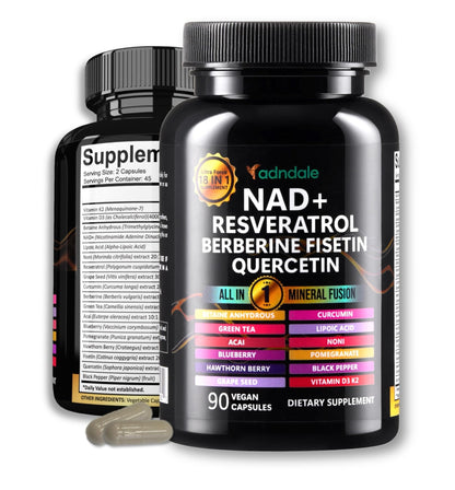 Adndale Liposomal NAD Supplement. Longevity Formula NMN Supplement Alternative. 90CT Advanced NAD+ Resveratrol - Maple Wellness Supplements