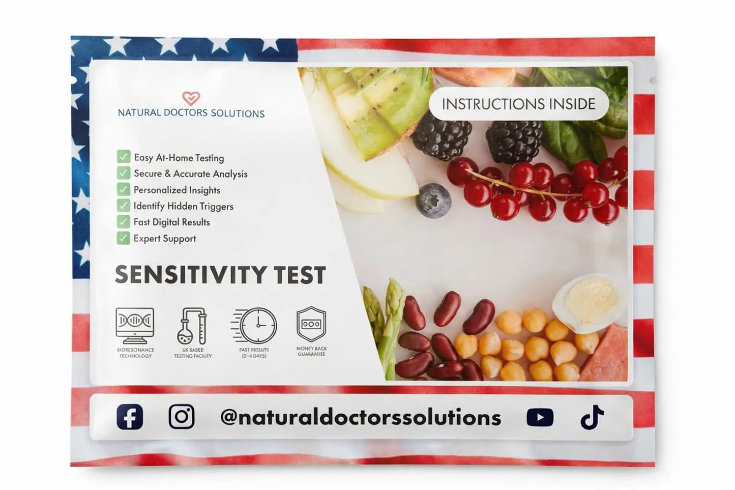 Advanced 1000 Item Food Sensitivity Test Digital Hair Analysis At Home Collection Food Environmental Metals Minerals and Additives Sensitivity Insights 24 to 48 Hour Results - Maple Wellness Supplements