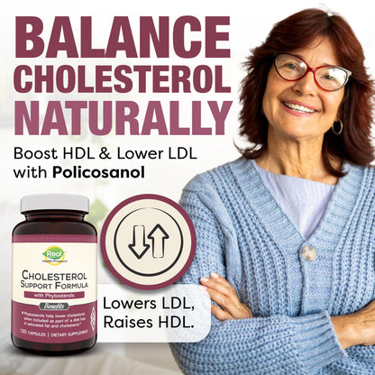 Advanced Cholesterol Health Complex with Plant Sterols. Cholesterol & Lipid Support Supplement for Healthy Heart & Cholesterol Levels for Men & Women. 120 Capsules - Maple Wellness Supplements