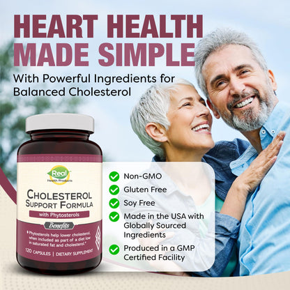 Advanced Cholesterol Health Complex with Plant Sterols. Cholesterol & Lipid Support Supplement for Healthy Heart & Cholesterol Levels for Men & Women. 120 Capsules - Maple Wellness Supplements