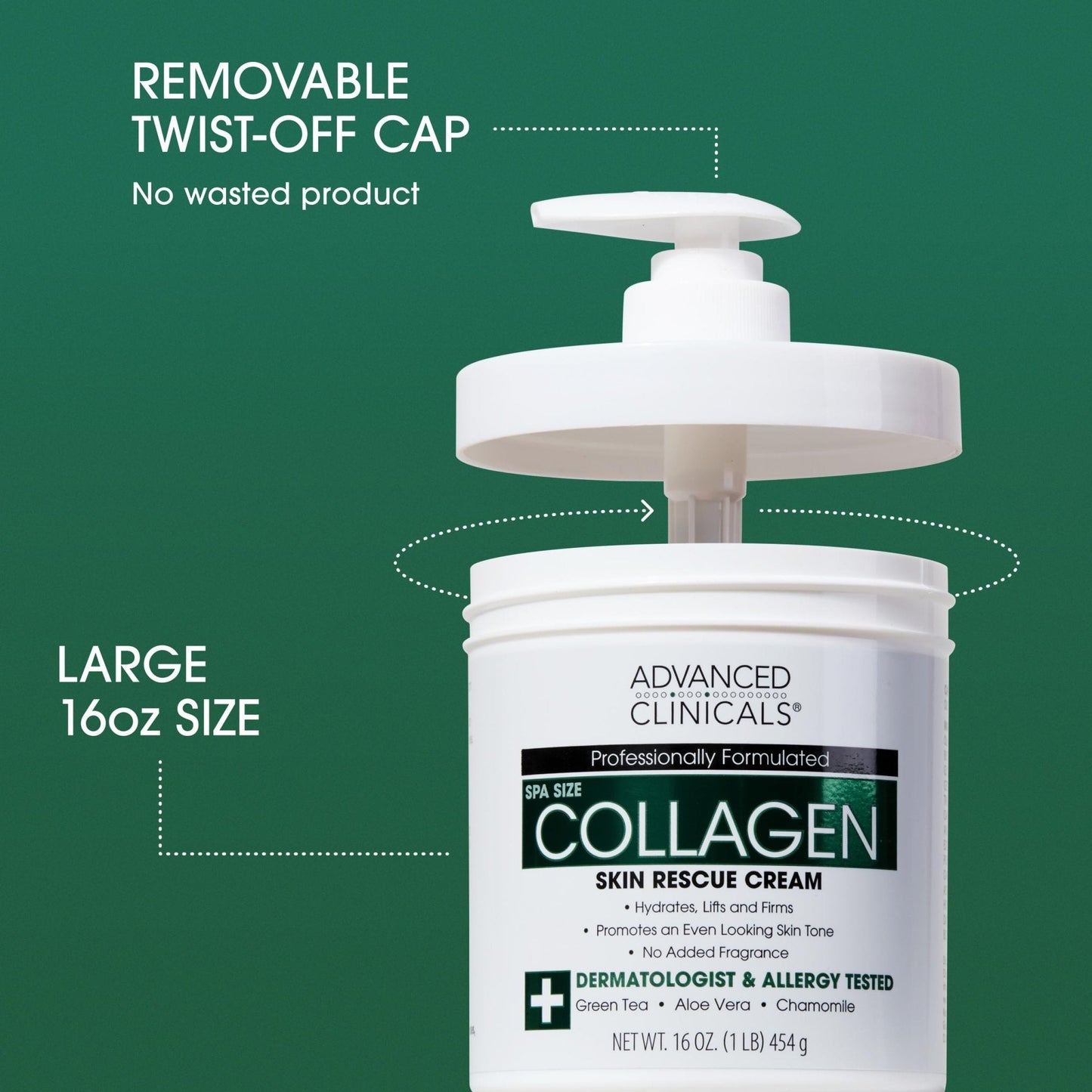 Advanced Clinicals Collagen Cream Body Lotion & Face Moisturizer W/Vitamin E | Skincare Moisturizing Collagen Lotion For Women, Men, Hand, & Neck Improves Look Of Crepey Skin & Uneven Dry Skin, 2pc - Maple Wellness Supplements