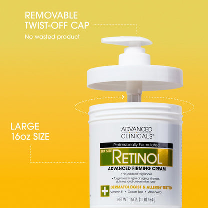 Advanced Clinicals Retinol Body Lotion & Face Moisturizer | Visible Anti Aging Skin Care Retinol Body Cream For Women & Men Targets Look Of Fine Lines - Maple Wellness Supplements