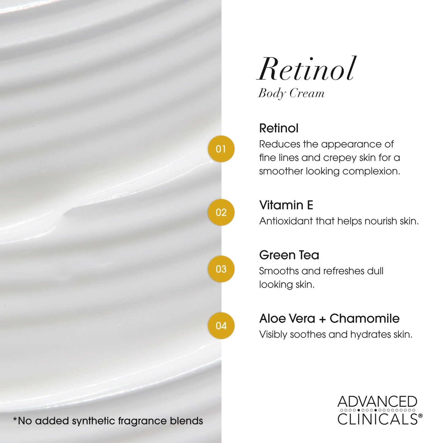 Advanced Clinicals Retinol Body Lotion & Face Moisturizer | Visible Anti Aging Skin Care Retinol Body Cream For Women & Men Targets Look Of Fine Lines - Maple Wellness Supplements
