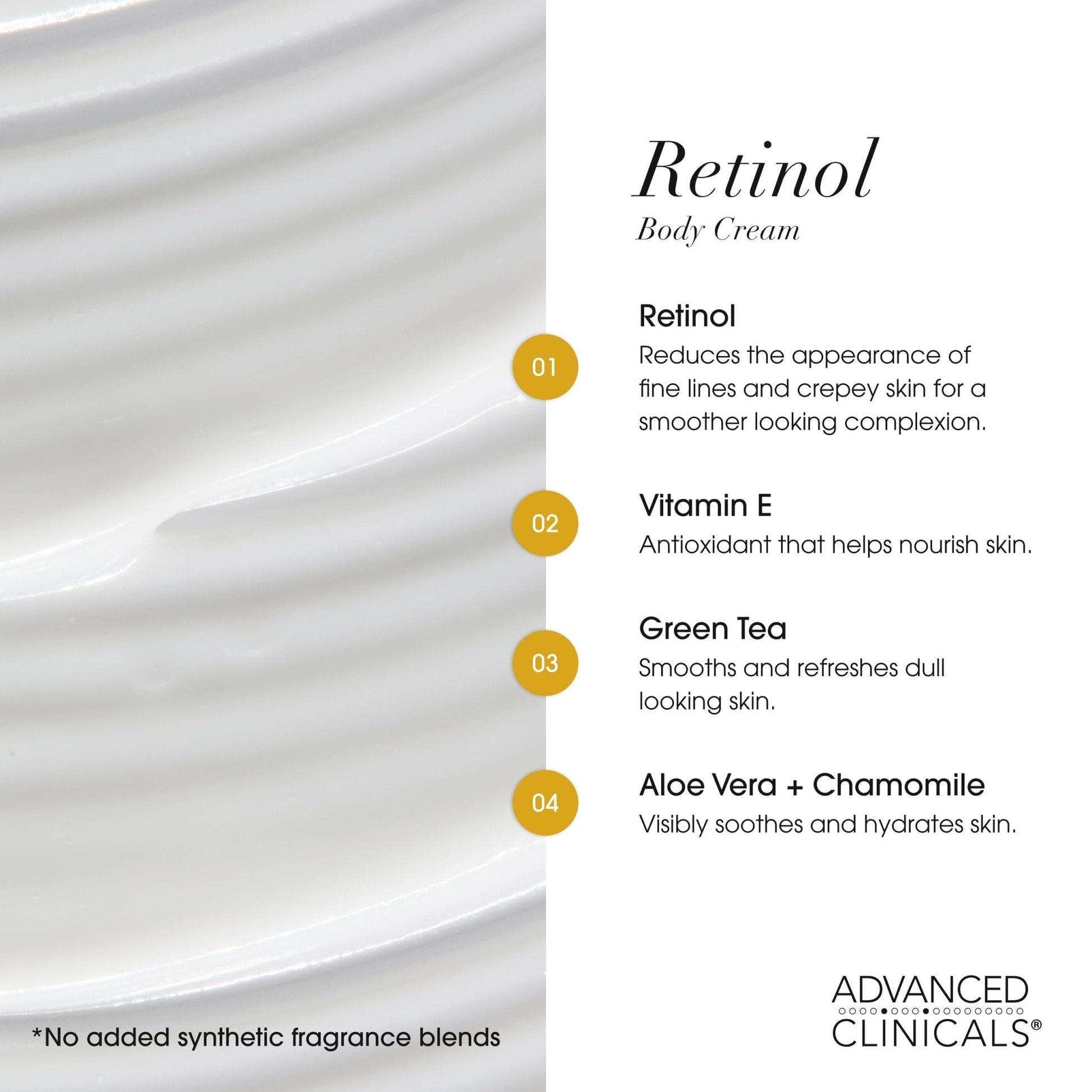 Advanced Clinicals Retinol Body Lotion & Face Moisturizer | Visible Anti Aging Skin Care Retinol Body Cream For Women & Men Targets Look Of Fine Lines - Maple Wellness Supplements