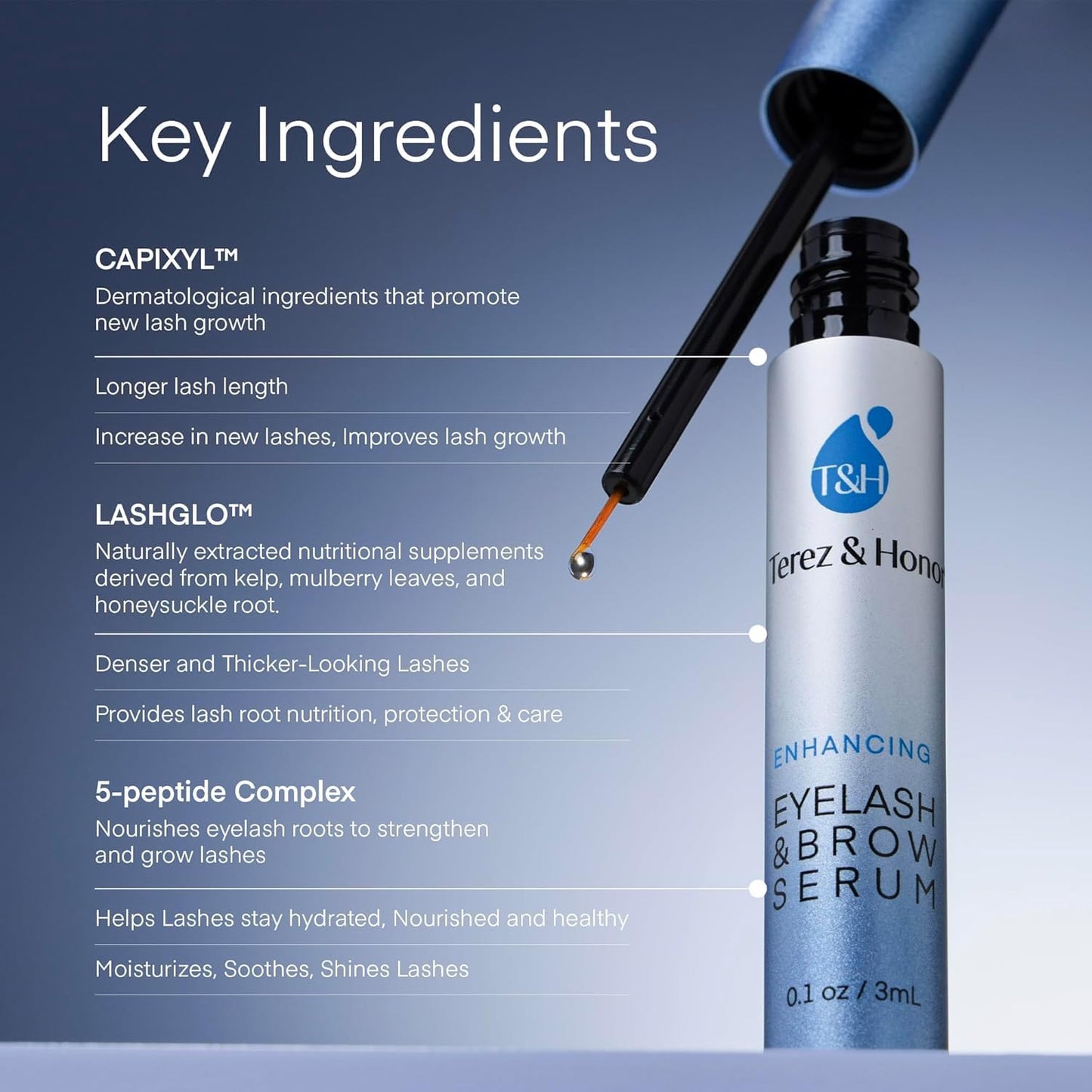 Advanced Eyelash Serum for Thicker, Longer Eyelashes and Eyebrows - Grow Luscious Lashes with Brow Enhancer (3mL) - Maple Wellness Supplements
