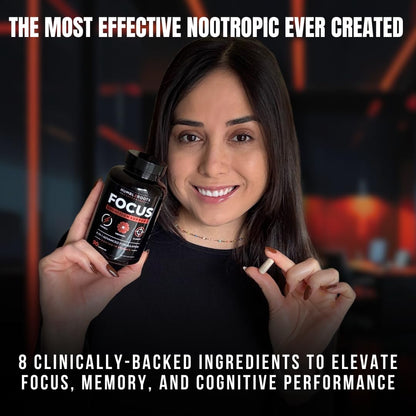 Advanced Nootropic Brain Supplement for Energy, Memory, & Focus | Lion's Mane, Caffeine, L-Theanine, and 5 Additional All-Natural Ingredients to Improve Cognitive Health (90 Capsules) - Maple Wellness Supplements