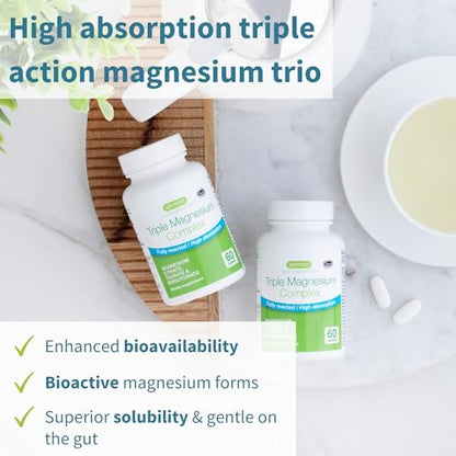 Advanced Triple Magnesium Complex, 2000mg Glycinate, Citrate & Taurate, Clean Label - Maple Wellness Supplements