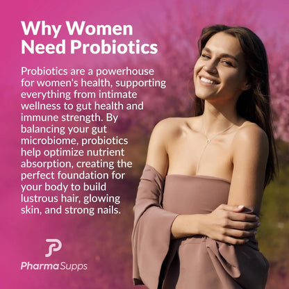 ADVANCED Women's Probiotics for Gut Health - Hair, Skin, & Nails Vitamins Support - 50 Billion CFU w/ Collagen, Biotin & Keratin - Probiotic Supplement for Digestive Health & Bloating Relief, USA-Made - Maple Wellness Supplements