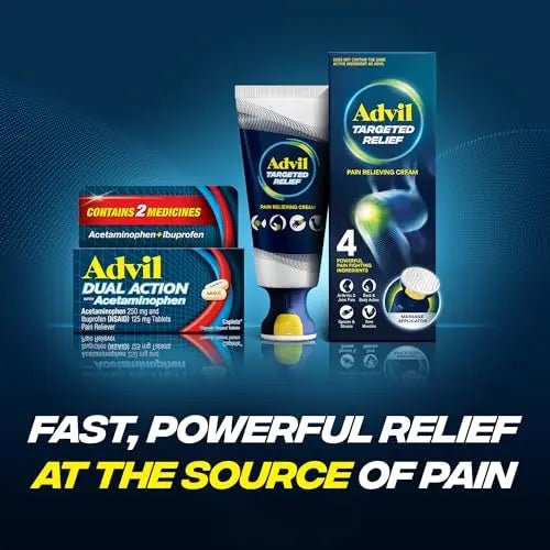 Advil Dual Action Coated Caplets, 125 Mg Ibuprofen and 250 Mg Acetaminophen per Dose (2 Dose Equivalent) for 8 Hour Pain Relief - 216 Count - Maple Wellness Supplements