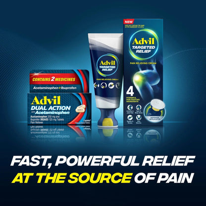 Advil Dual Action With Acetaminophen And Ibuprofen (2 Dose Equivalent) For 8 Hour Pain Relief, Coated 144 Ct Caplets And 2 Ct. Sample Of Advil PM - Maple Wellness Supplements