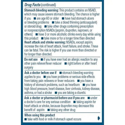 Advil Ibuprofen Coated Caplets Pain Reliever and Fever Reducer 200 Milligram 24Ct - Maple Wellness Supplements