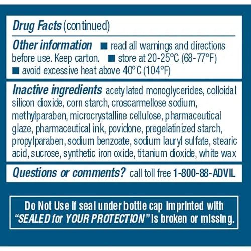 Advil Ibuprofen Coated Caplets Pain Reliever and Fever Reducer 200 Milligram 24Ct - Maple Wellness Supplements