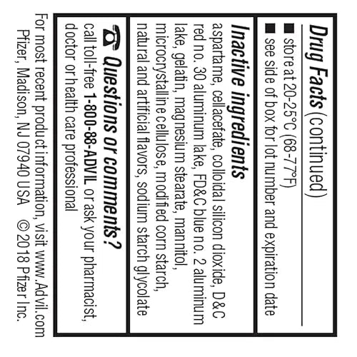 Advil Junior Strength Chewable Ibuprofen Pain Reliever and Fever Reducer, Children's Ibuprofen for Pain Relief, Grape - 24 Tablets (Pack of 3) - Maple Wellness Supplements